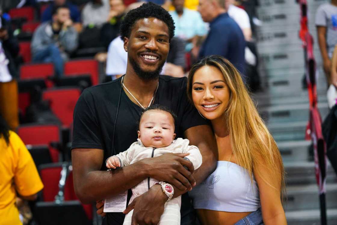 Malik Beasley and Montana Yao with their son Makai Beasley