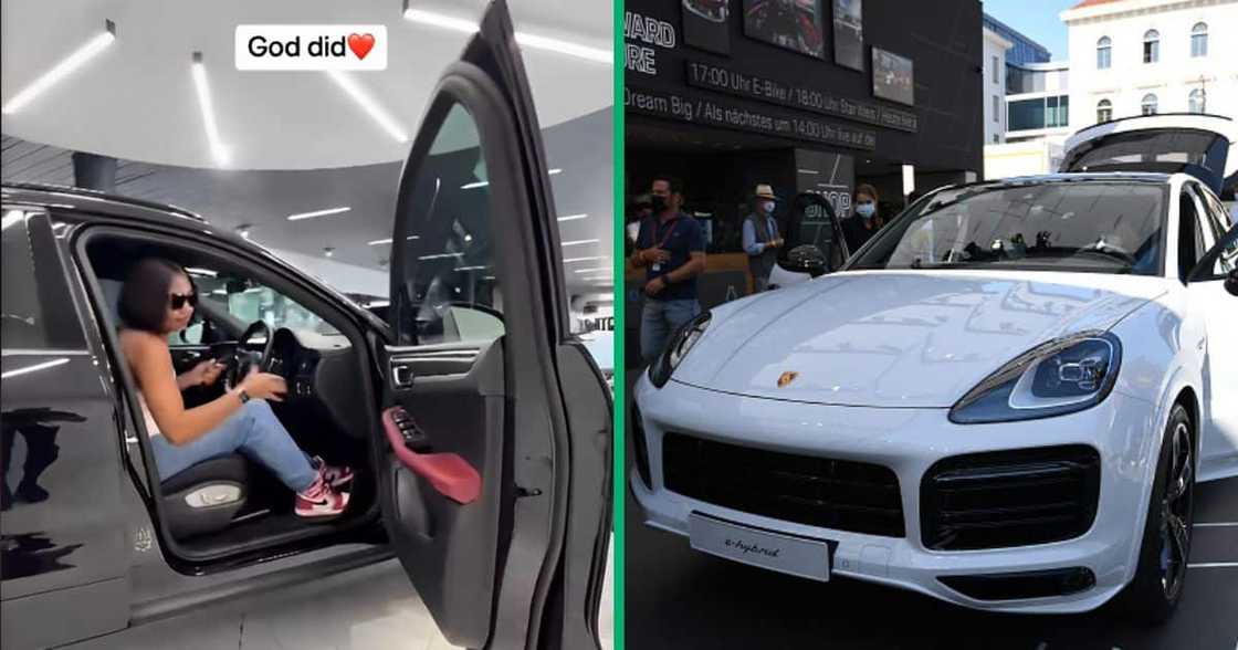 A Johannesburg TikTok user bought herself a Porsche Cayenne. A Johannesburg TikTok user bought herself a Porsche Cayenne.