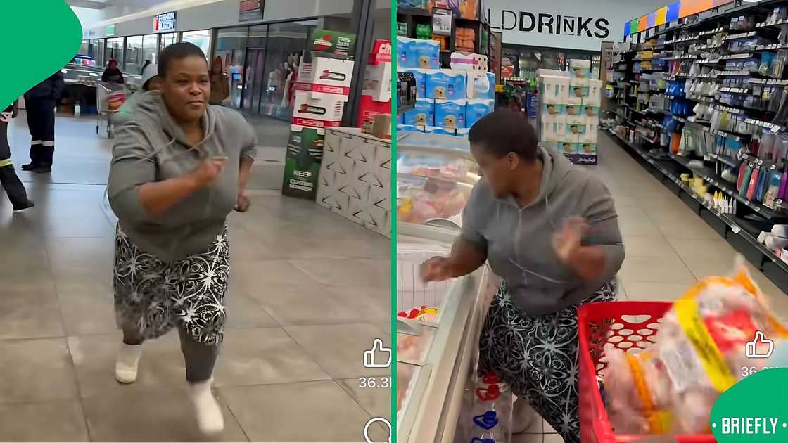 A woman participated in the trolley dash, which sparked a buzz online. A woman participated in the trolley dash, which sparked a buzz online.