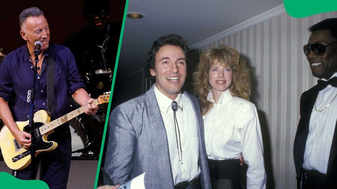 Bruce Springsteen at the Carnegie Hall in 2025 (L). The singer and his ex-wife, Julianne Phillips, during the 1988 Rock & Roll Hall of Fame Awards (R) Bruce Springsteen at the Carnegie Hall in 2025 (L). The singer and his ex-wife, Julianne Phillips, during the 1988 Rock & Roll Hall of Fame Awards (R)