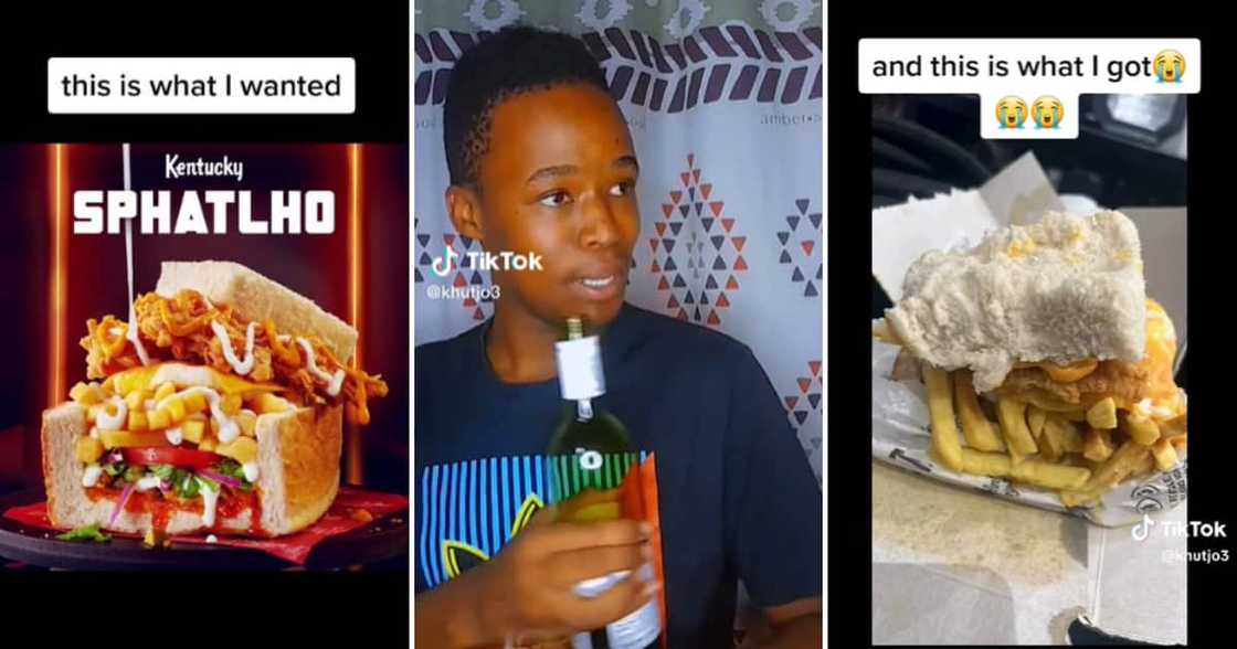 TikTok user @khutjo3 shared a video showing the pic of what he ordered vs what he actually got