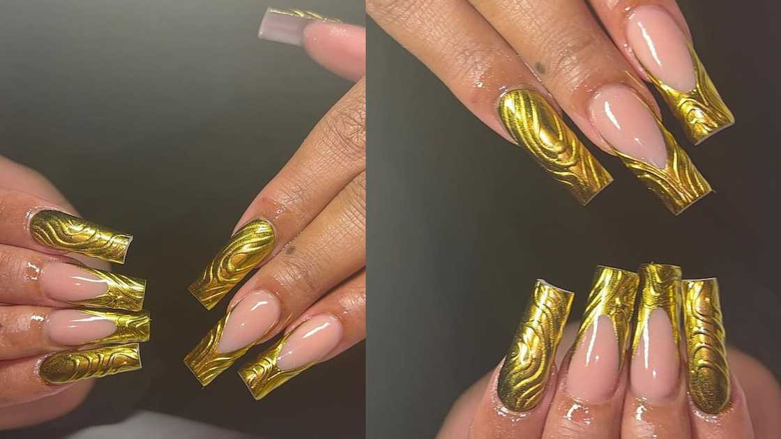Gold nail art Gold nail art