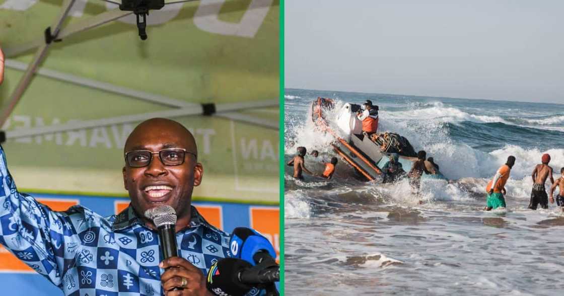Durban Mayor Mxolisi Kaunde assured people that the ocean is safe to swim Durban Mayor Mxolisi Kaunde assured people that the ocean is safe to swim