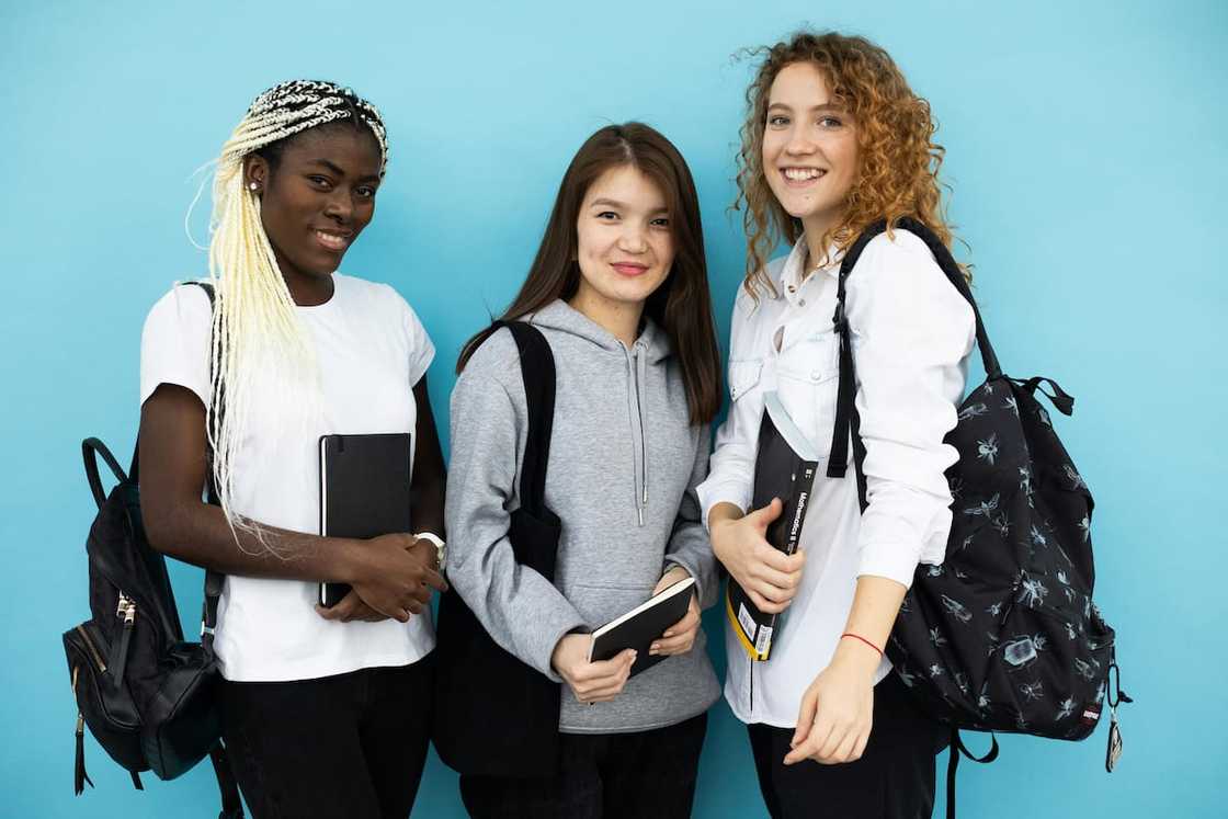 Happy multi ethnic students posing for a picture