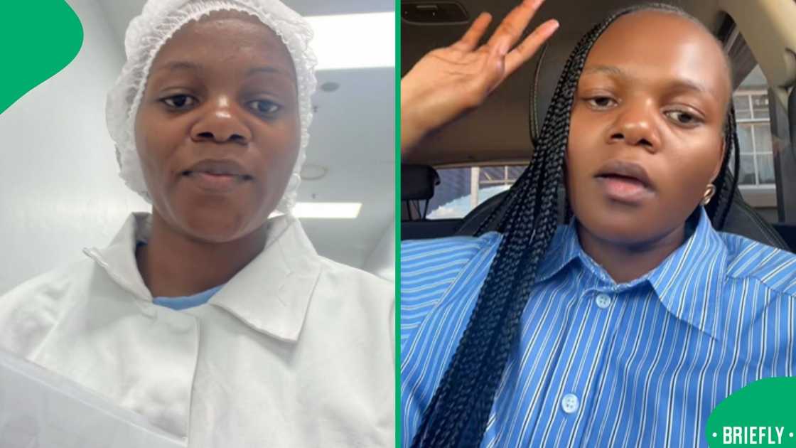 The visual on the right showed the woman sitting in her car The visual on the right showed the woman sitting in her car