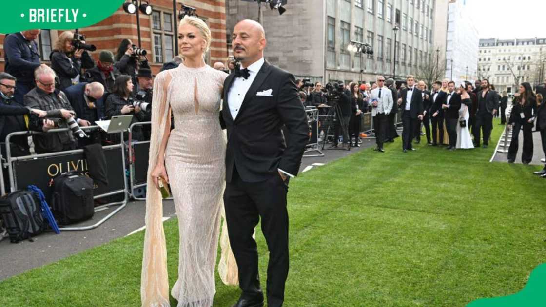 Hannah Waddingham and Gianluca Cugnetto during the 2022 Olivier Awards Hannah Waddingham and Gianluca Cugnetto during the 2022 Olivier Awards