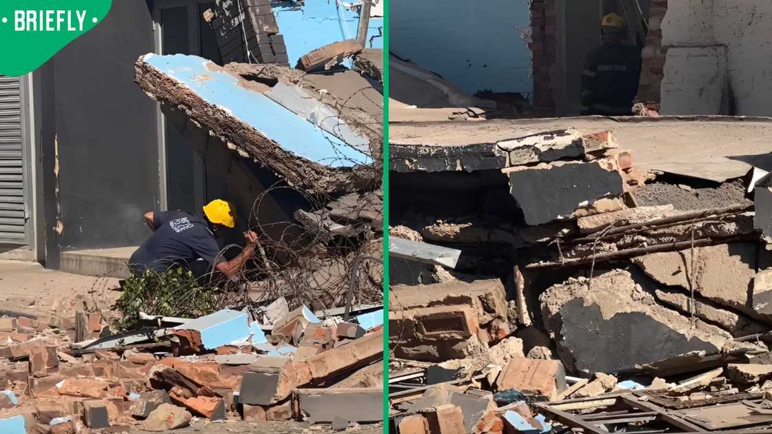One person was freed from under the rubble of a building collapse