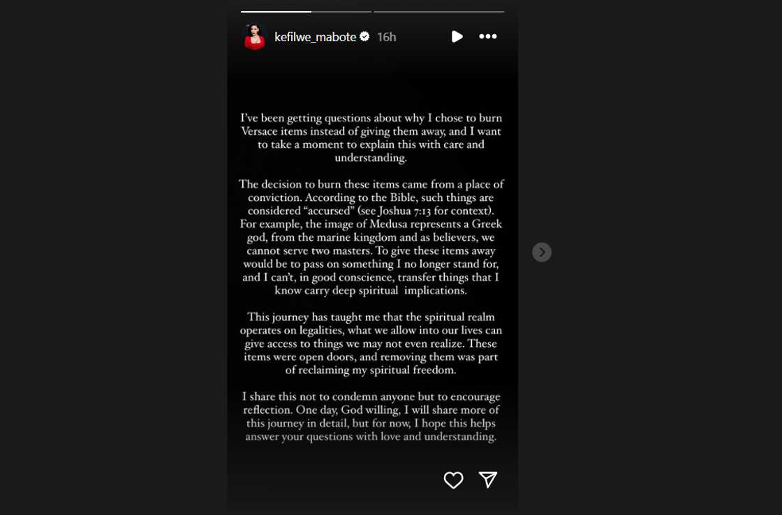 Kefilwe Mabote has turned to God Kefilwe Mabote has turned to God