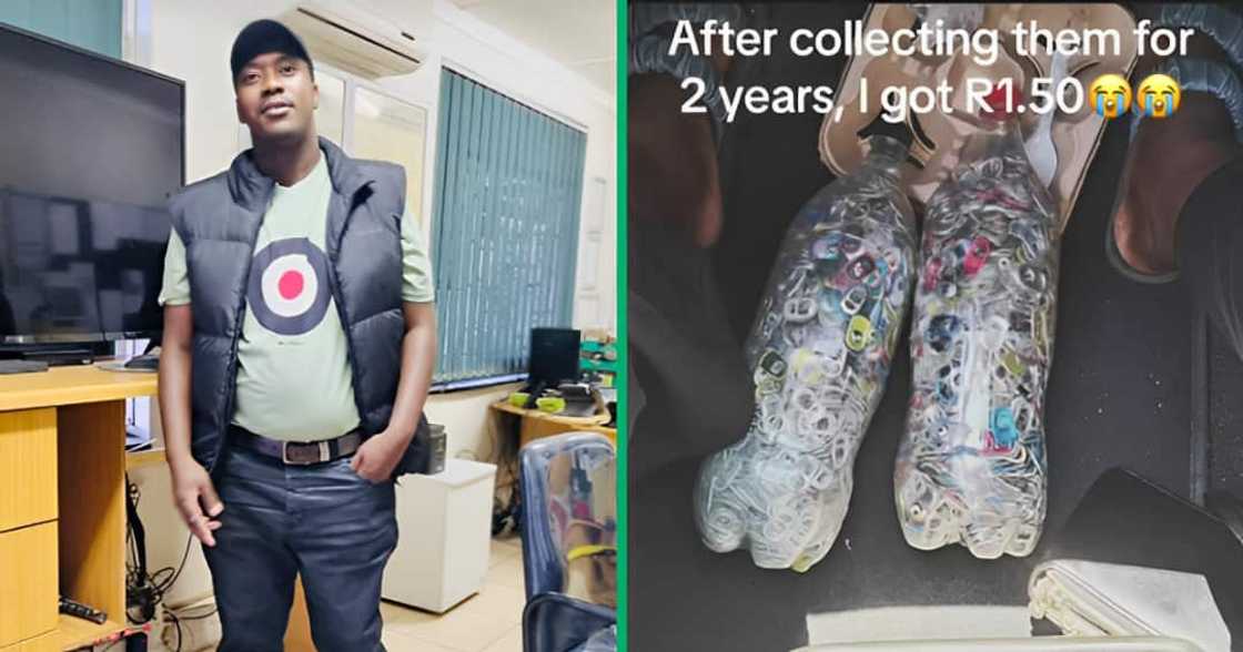 This guy was excited to take his two Coke bottles filled with can tab caps to a scrap metal shop until he saw what he got This guy was excited to take his two Coke bottles filled with can tab caps to a scrap metal shop until he saw what he got