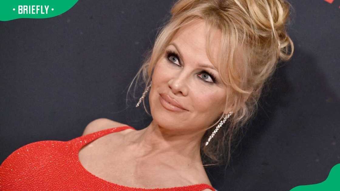 Pamela Anderson at the 2023 Premiere of Netflix's Pamela, A Love Story at Tudum Theater in Hollywood, California.