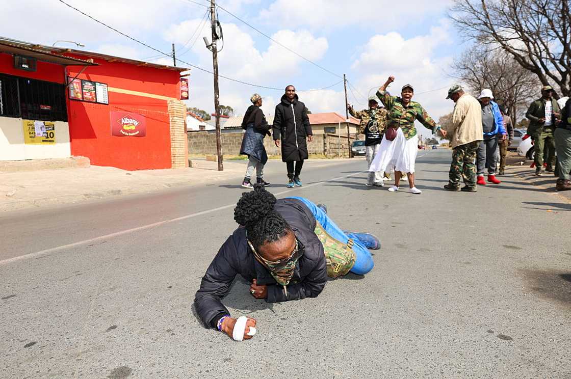 Operation Dudula members protested against undocumented foreign nationals Operation Dudula members protested against undocumented foreign nationals
