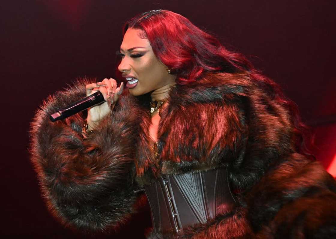 Rapper Megan Thee Stallion performed onstage Rapper Megan Thee Stallion performed onstage