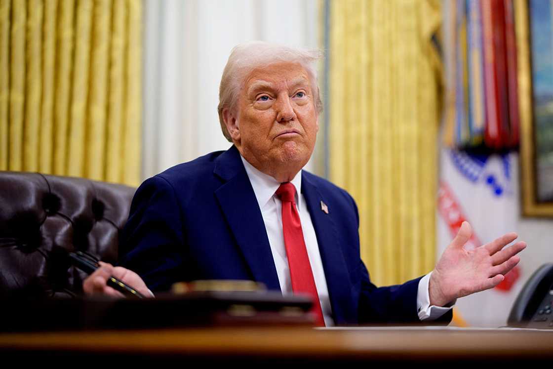 Donald Trump in the Oval Office of the White House. Donald Trump in the Oval Office of the White House.