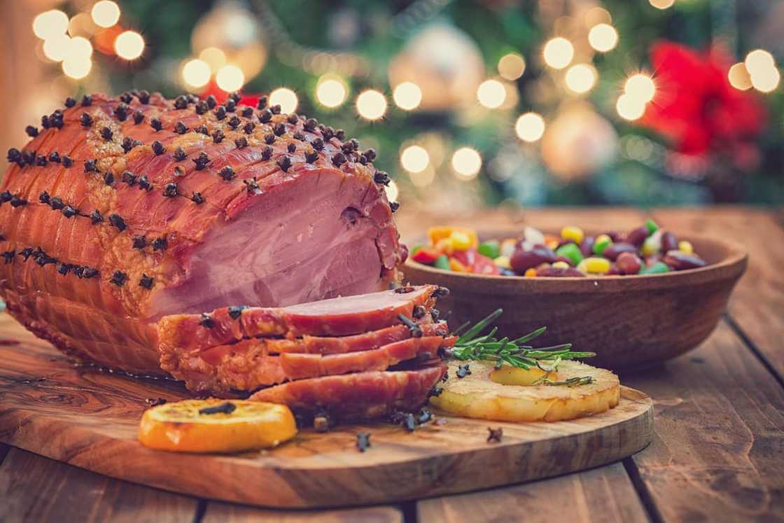 Sliced glazed ham Sliced glazed ham