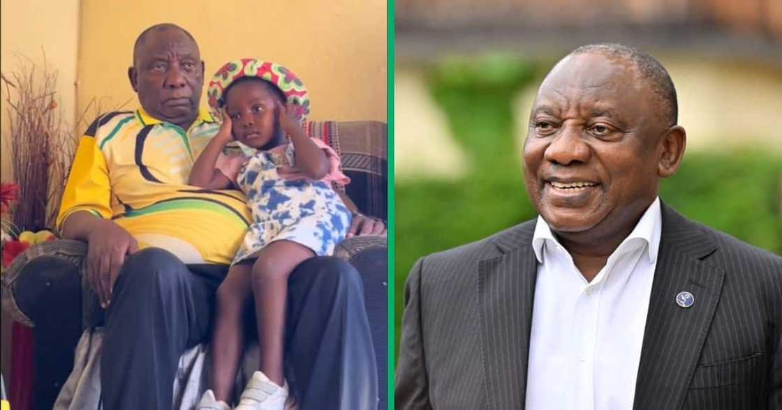 Cyril Ramaphosa and girl Cyril Ramaphosa and girl