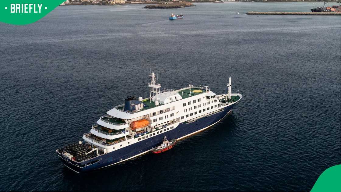 The MV Hondius, a cruise ship off Cape Verde