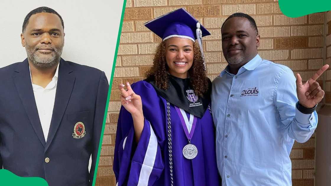 Trae Young's dad, Rayford (L). The former basketball player and his daughter, Caitlyn (R)