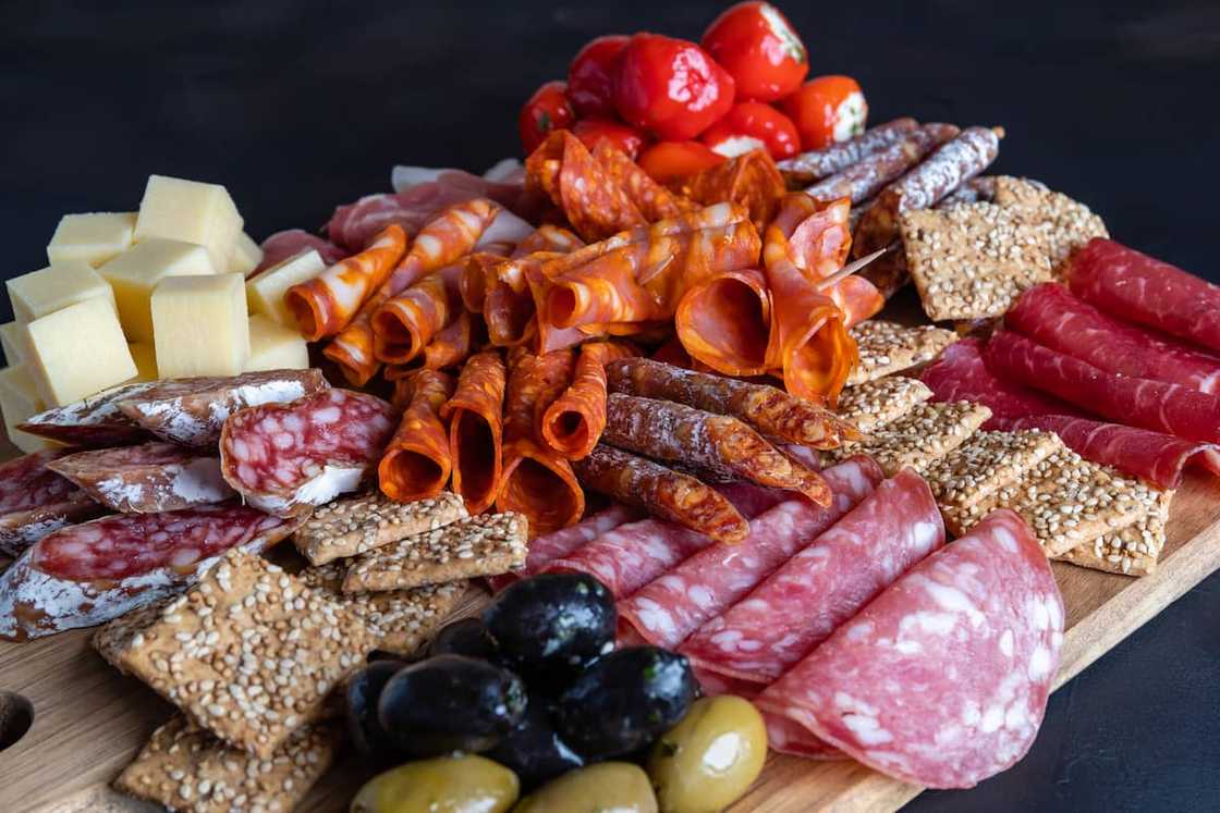 Smoked and spicy charcuterie board idea