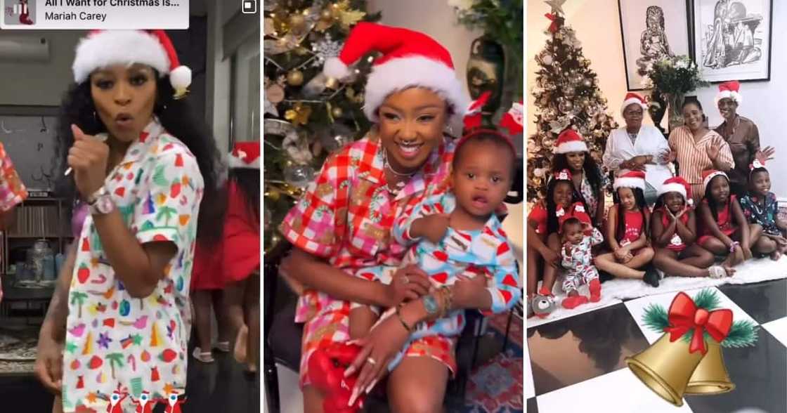 DJ Zinhle and Burda Bongz and Moozlie celebrate Christmas