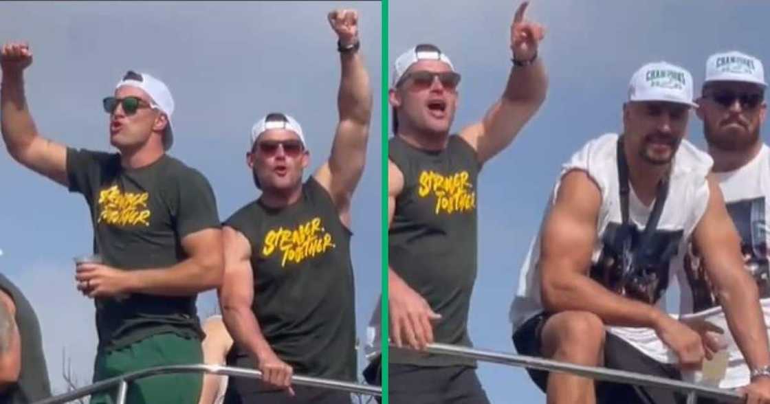 Springboks Handré Pollard, Eben Etzebeth, Jesse Kriel Springboks Handré Pollard, Eben Etzebeth, Jesse Kriel