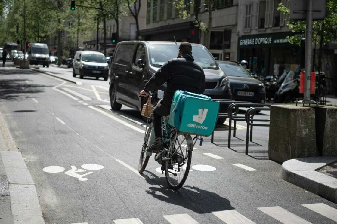 Delivery riders are a common sight on French streets Delivery riders are a common sight on French streets