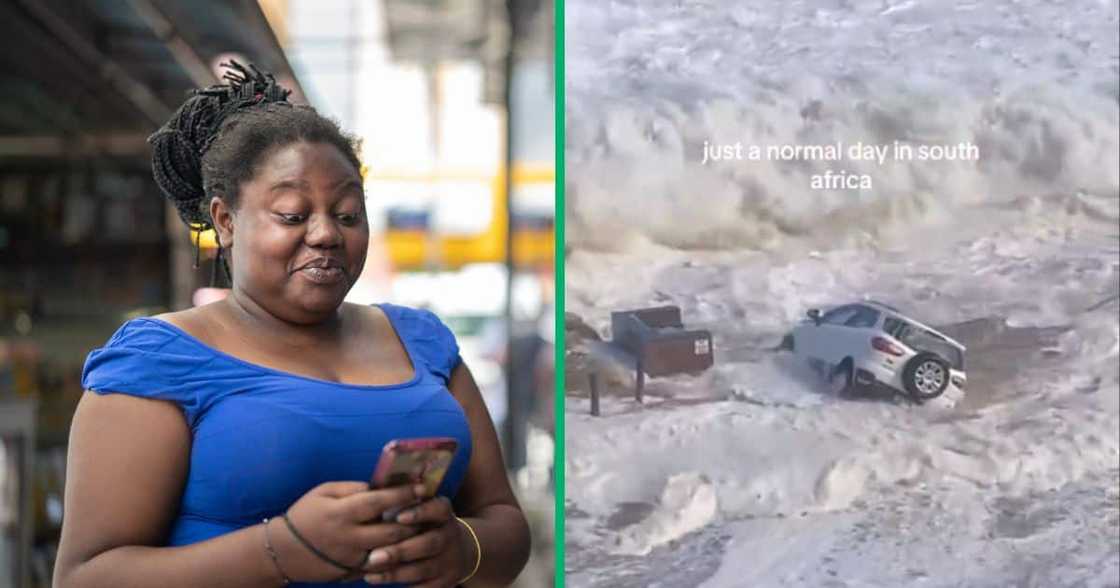 Ford SUV washed away into ocean