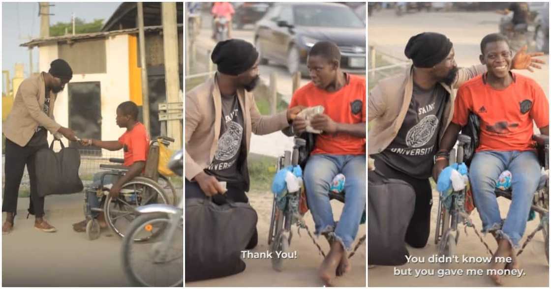 N100, N100k, Nigerian man, beggar in wheelchair N100, N100k, Nigerian man, beggar in wheelchair