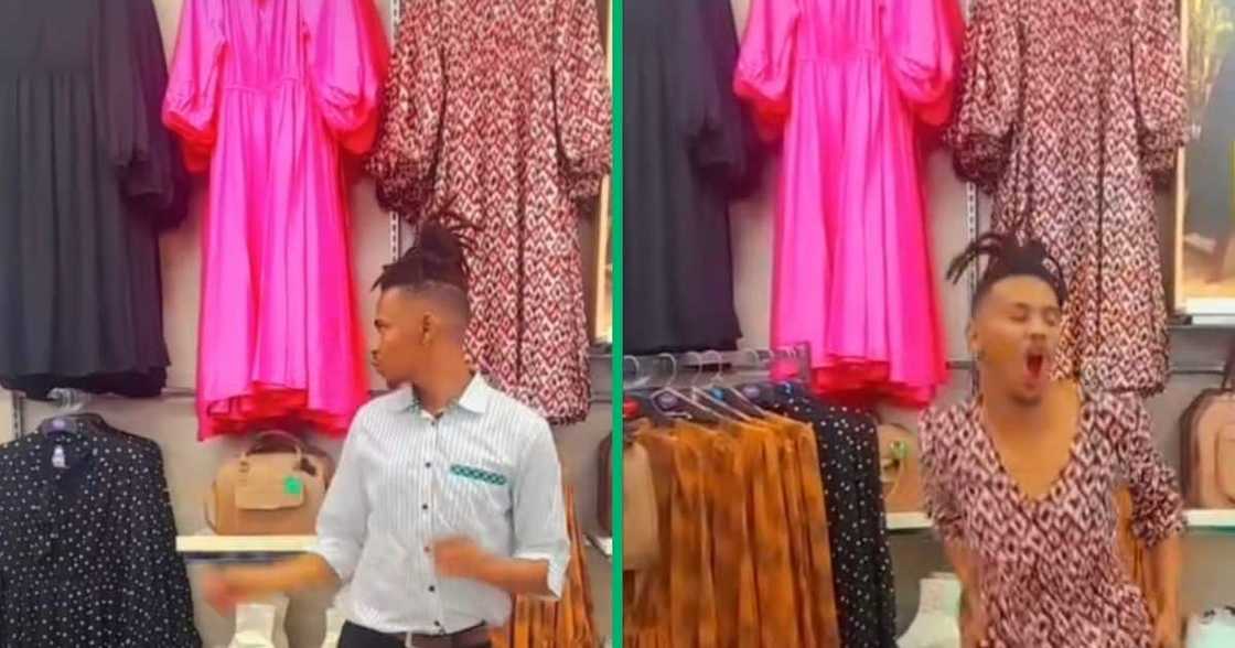 The dress looks good on him The dress looks good on him