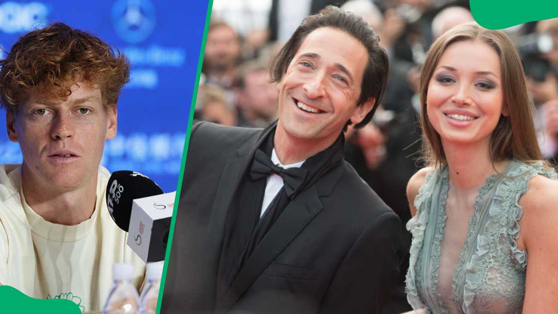 Jannik Sinner during the 2025 China Open (L). Lara Lieto and Adrien Brody at the 2017 Cannes Film Festival (R) Jannik Sinner during the 2025 China Open (L). Lara Lieto and Adrien Brody at the 2017 Cannes Film Festival (R)