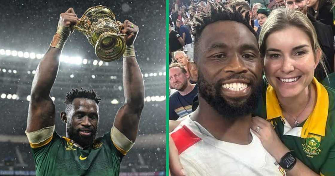 Rachel Kolisi, Siya Kolisi at RWC 2023 in France Rachel Kolisi, Siya Kolisi at RWC 2023 in France