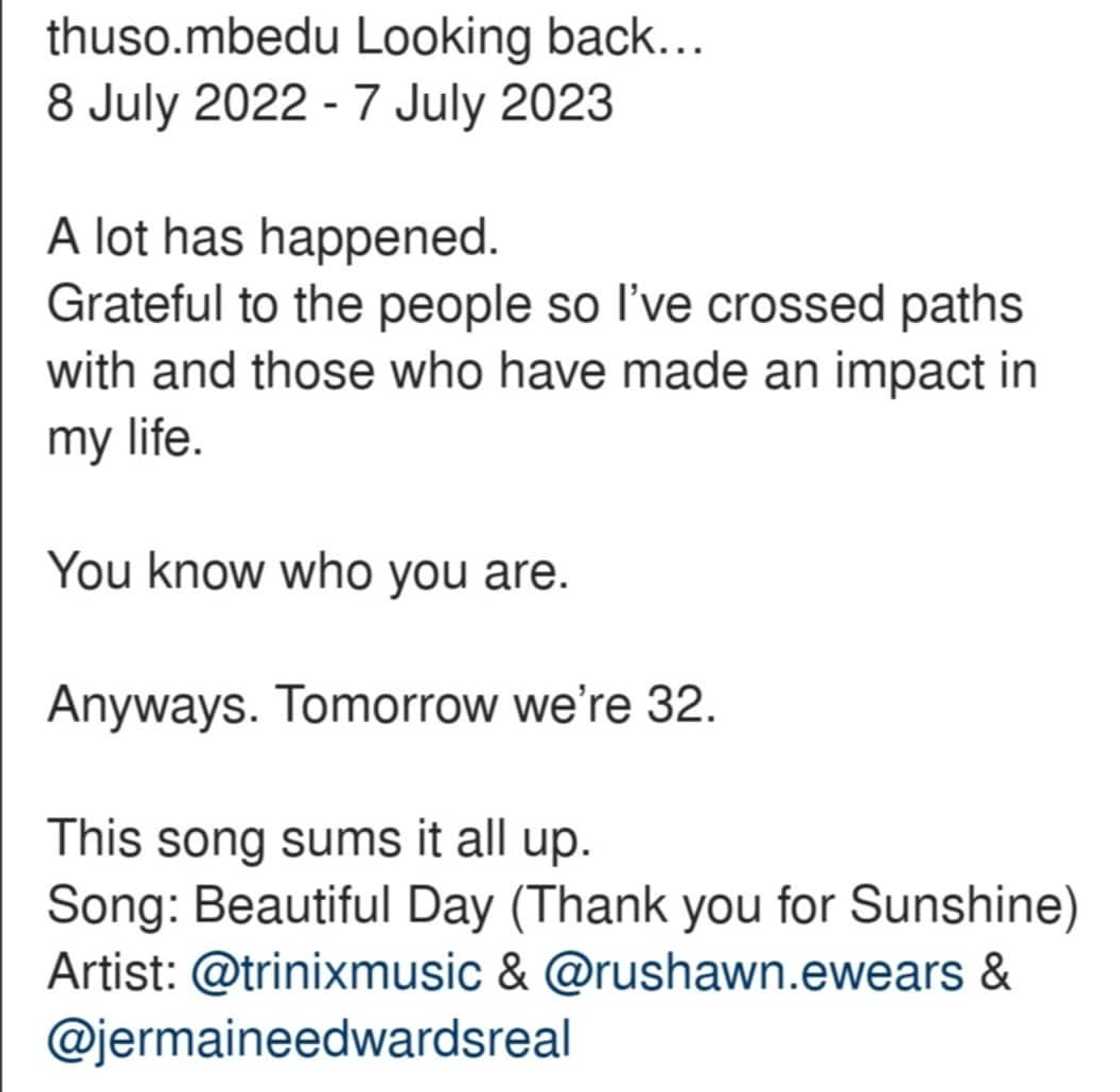 Mbedu's post on instagram Mbedu's post on instagram