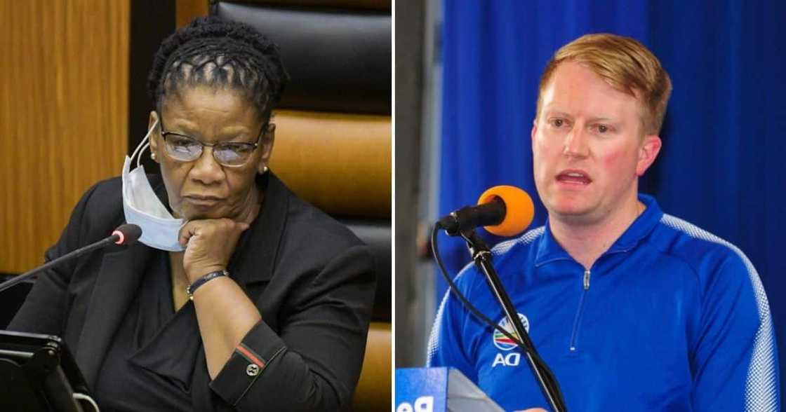 Defence Minister Thani Modise and DA MP Dean Macpherson Defence Minister Thani Modise and DA MP Dean Macpherson
