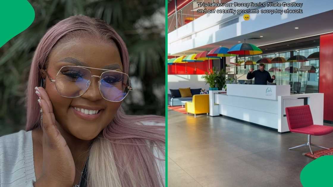 She received a warm greeting from the receptionist and security guards She received a warm greeting from the receptionist and security guards