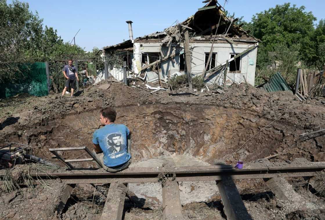 The strike on what was an industrial hub in the Soviet era left a huge crater in the town captured by Russia-backed separatists in 2014 but later retaken by Kyiv's troops