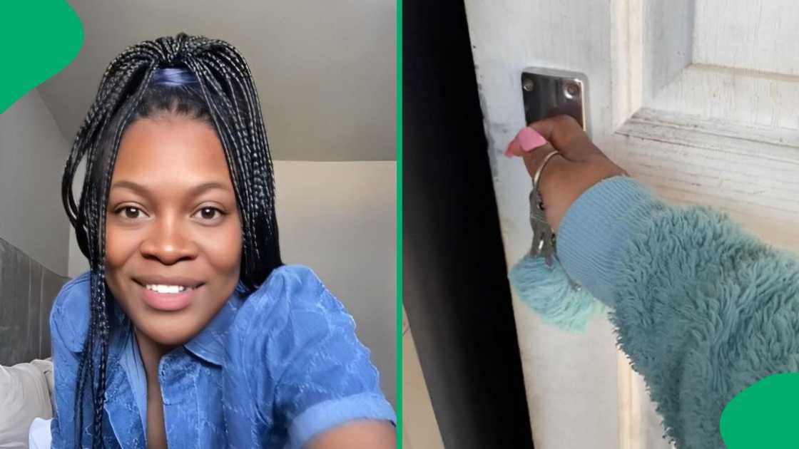 A woman showed her modern one-room home. A woman showed her modern one-room home.