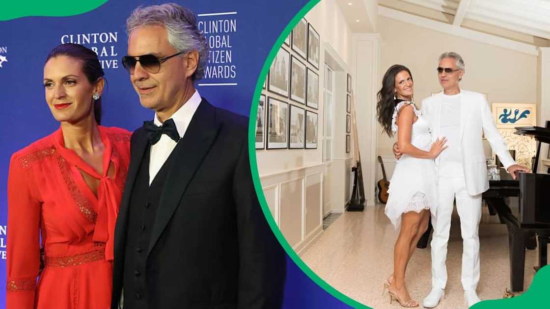 Andrea Bocelli's wife with her husband Andrea Bocelli's wife with her husband