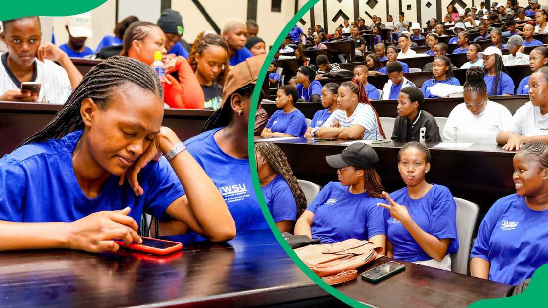 WSU students in branded blue tees during a recent student conference