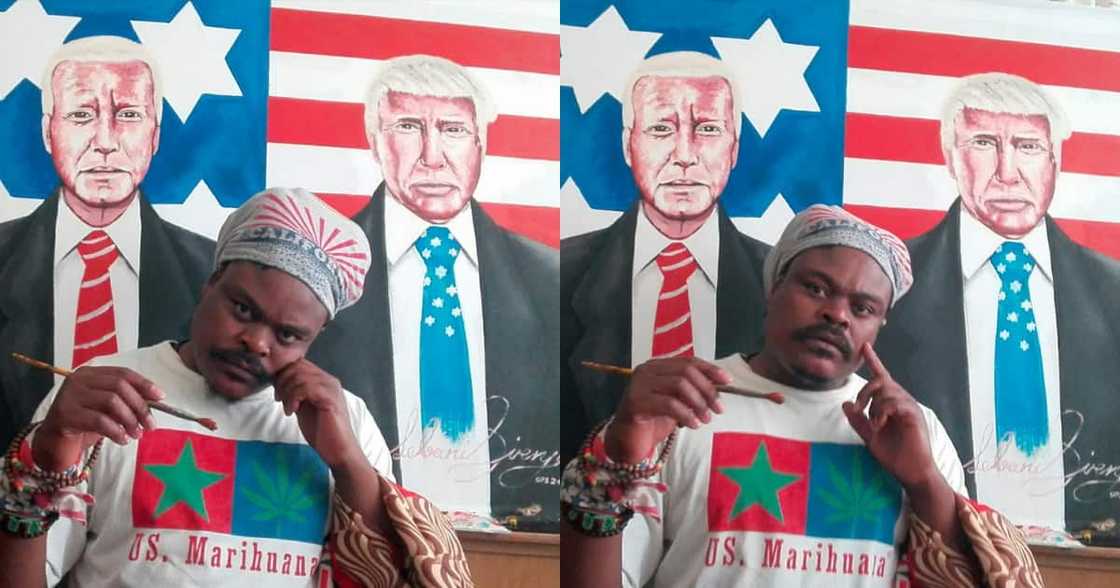 Rasta paints Biden and Trump Rasta paints Biden and Trump