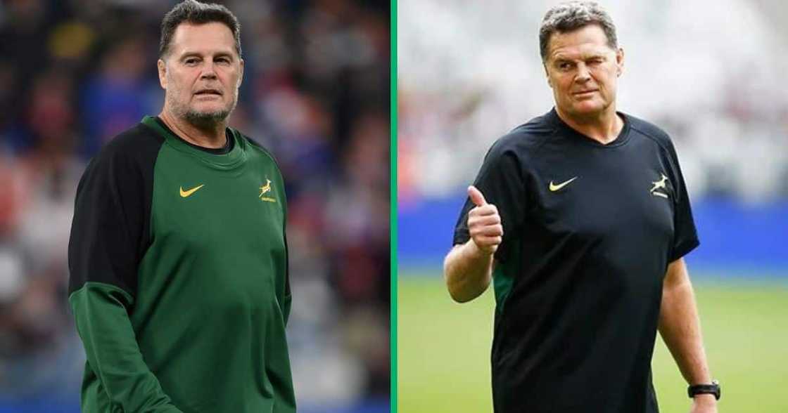 Rassie Erasmus got emotional at OR Tambo.