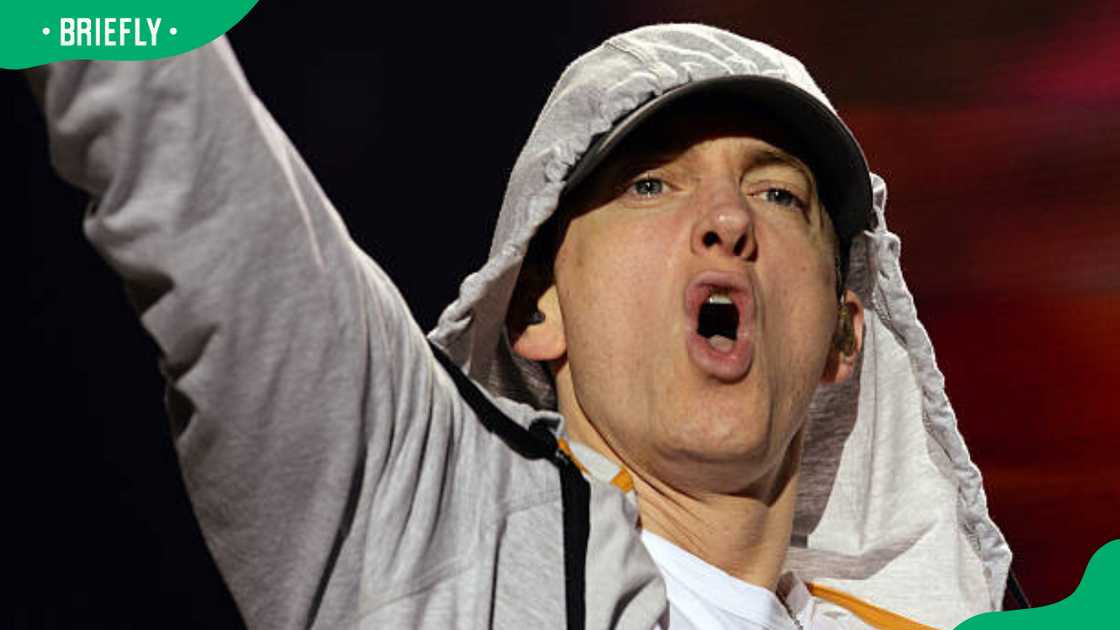 Eminem performing during a concert