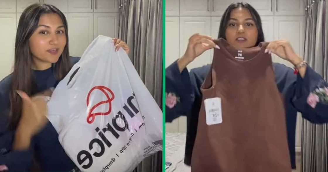 The lady bought items at Mr Price and posted a video of her haul online The lady bought items at Mr Price and posted a video of her haul online