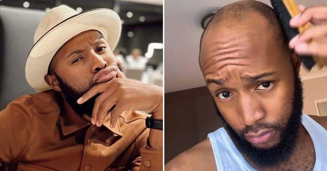 Mohale Motaung shared a hilarious video brushing his mpandla, claiming it's an Afro.