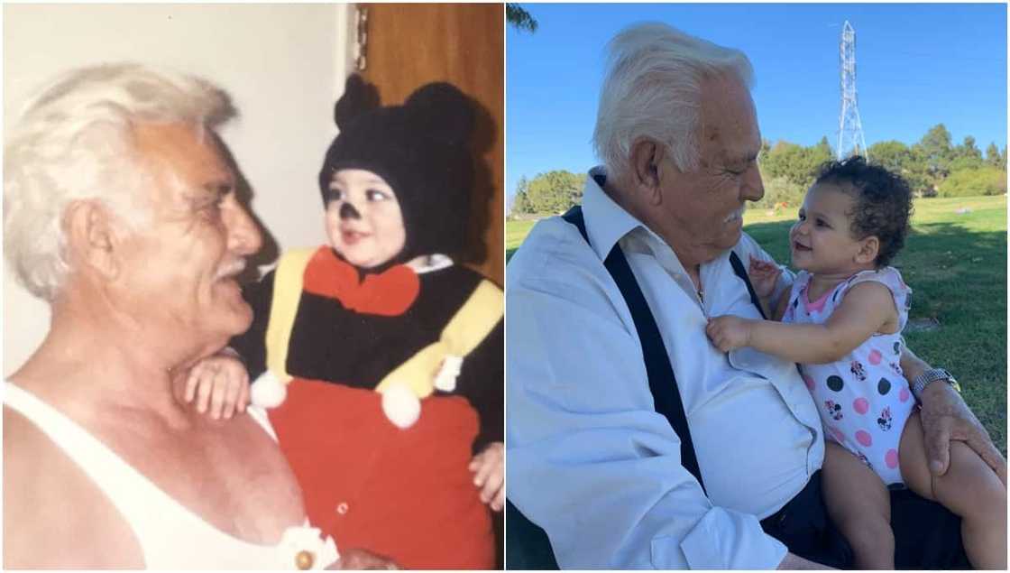 Reactions as woman shares adorable photos great grandpa took with 2 generations, social media sent into frenzy Reactions as woman shares adorable photos great grandpa took with 2 generations, social media sent into frenzy