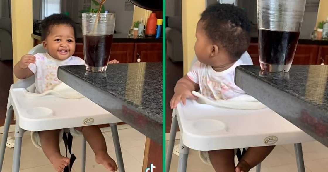 An infant baby was dying to have a sip of Coke in a TikTok video An infant baby was dying to have a sip of Coke in a TikTok video