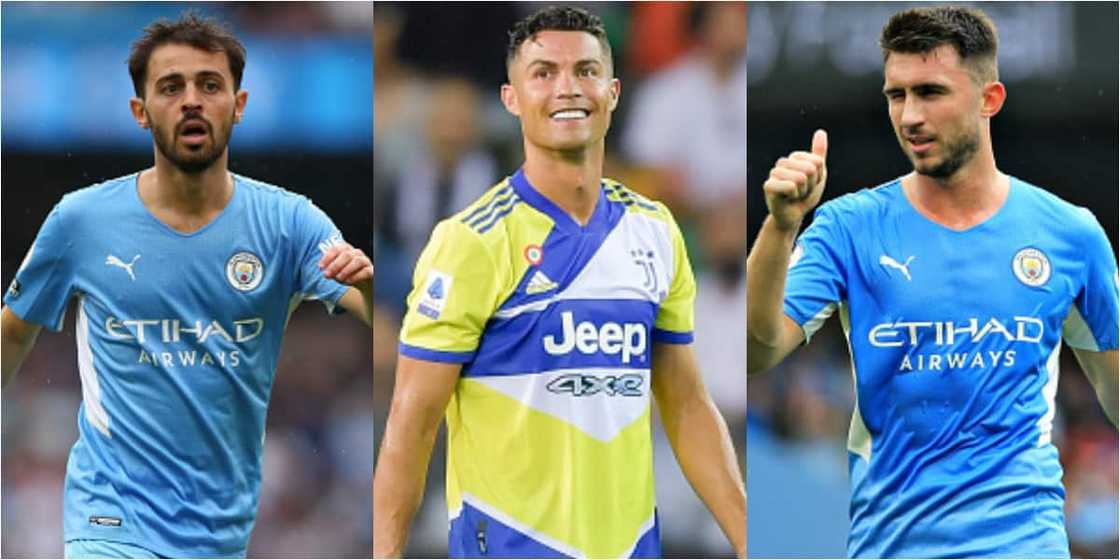 Manchester City, Bernardo Silva, Aymeric Laporte, Cristiano Ronaldo, English, Champions, Premier League