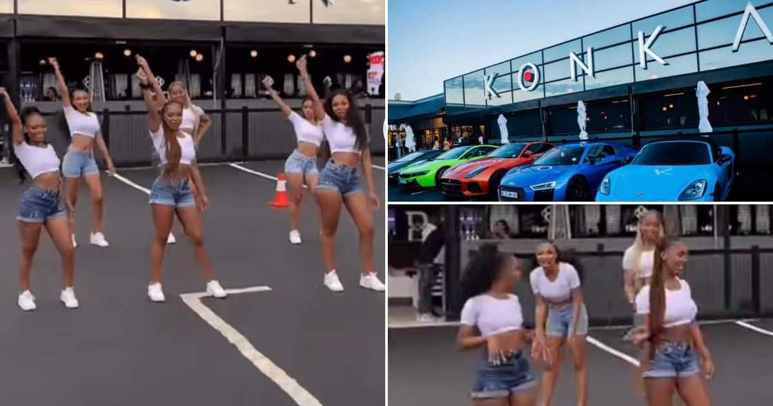 Mzansi, Reacts, Group, of Local Girls, Dancing, Outside, Club Konka, Music Mzansi, Reacts, Group, of Local Girls, Dancing, Outside, Club Konka, Music