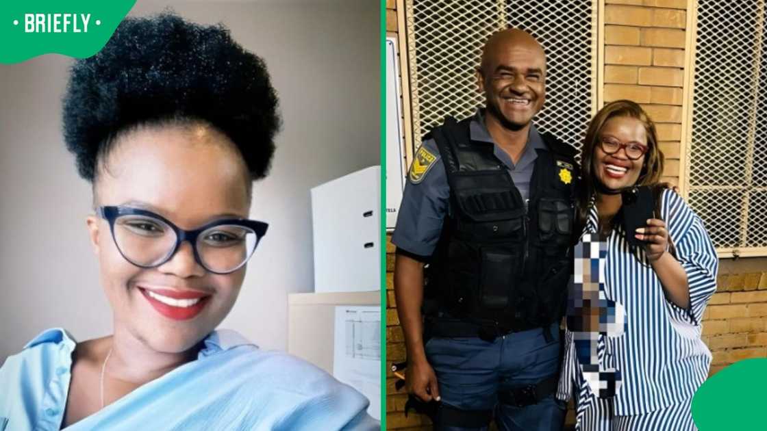 A woman thanked SAPS for finding her phone. A woman thanked SAPS for finding her phone.