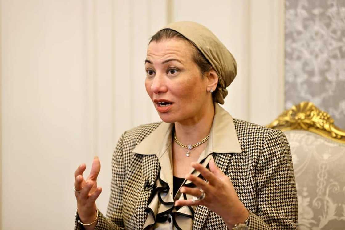 Egyptian Environment Minister Yasmine Fouad in an interview with AFP on the sidelines of an  African preparatory meeting for COP 27 Egyptian Environment Minister Yasmine Fouad in an interview with AFP on the sidelines of an  African preparatory meeting for COP 27