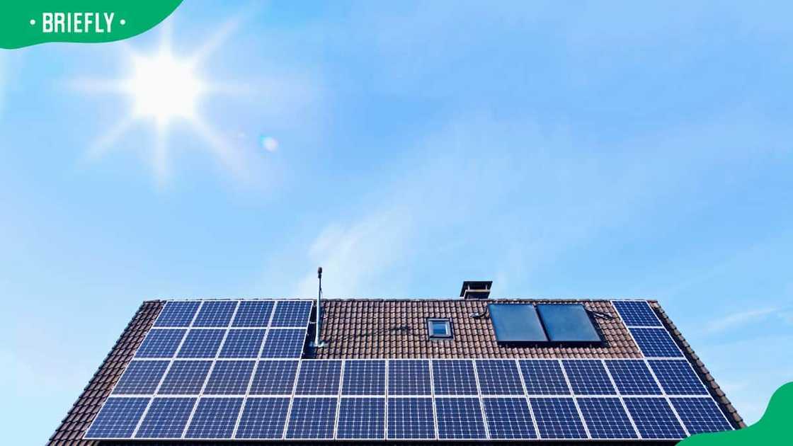 Solar panels on house roof Solar panels on house roof