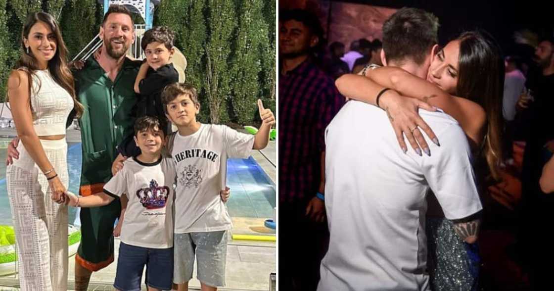 Messi's wife and their three children ringing in the new year Messi's wife and their three children ringing in the new year